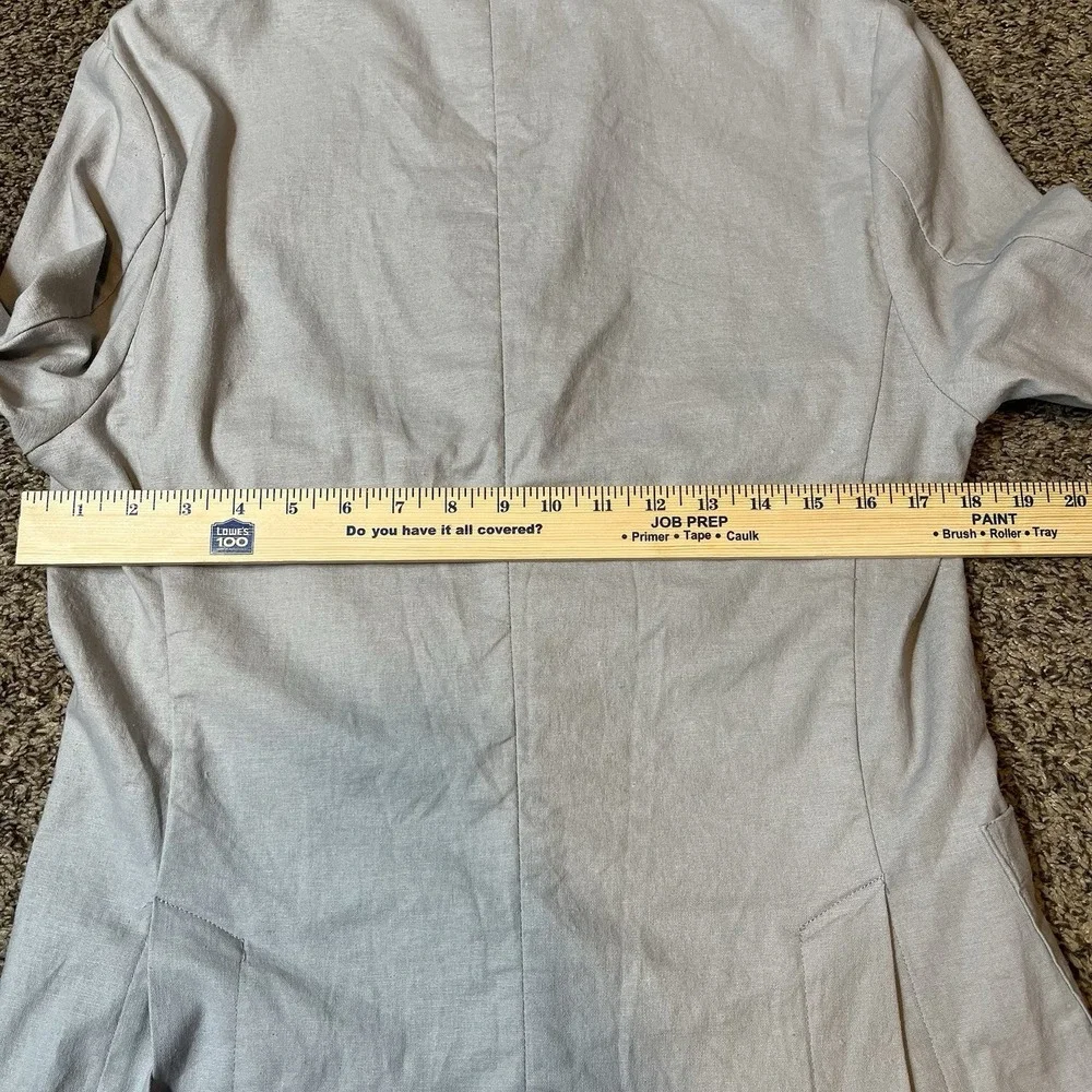 State & Liberty Unstructured Linen Blazer Jacket Light Grey Mens 38 Athletic Fit
